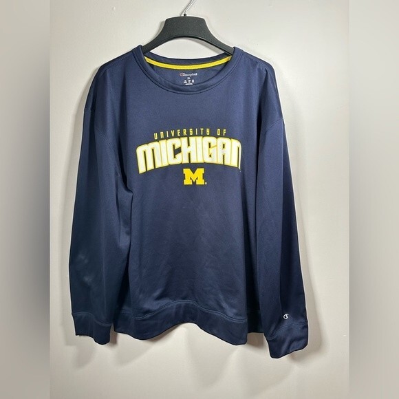 Champion University of Michigan sweatshirt crewneck navy blue size XL - Picture 2 of 9